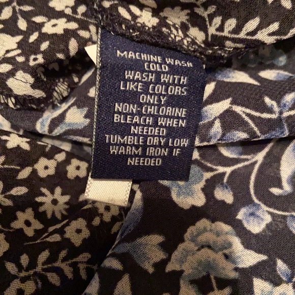 CHAPS Petite Floral Tie Front Blouse - Picture 7 of 7